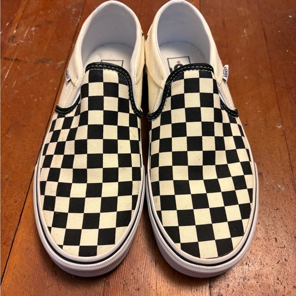 Vans Shoes - NWOT Vans Black and White Slip-On Shoes with Checkerboard Pattern